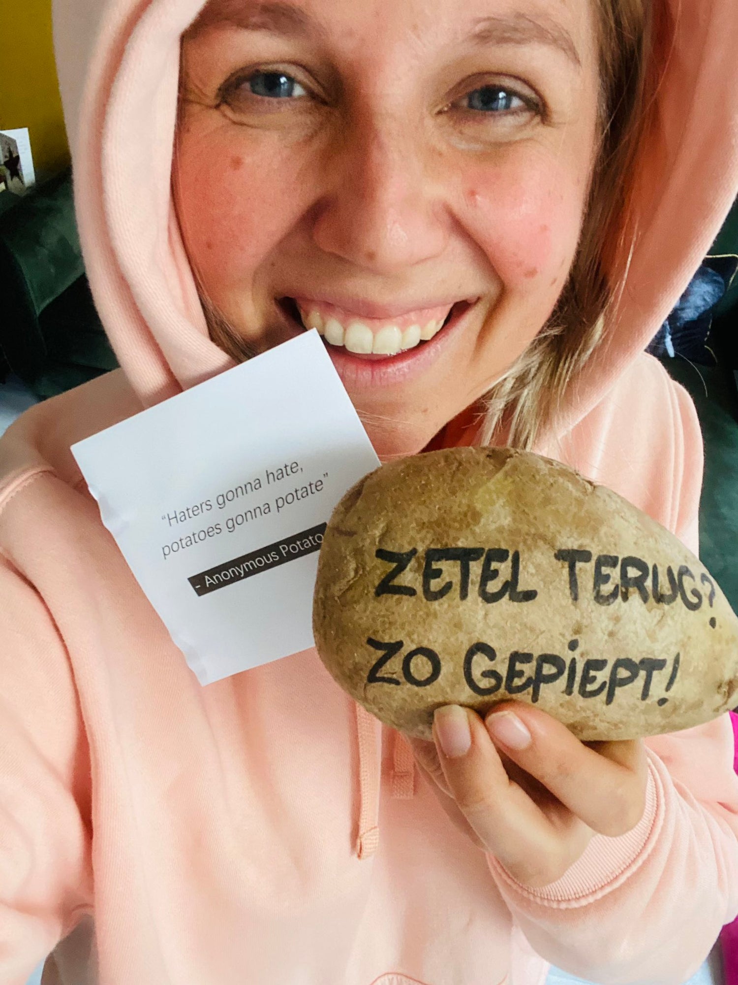 Pieperpost leuk cadeau aardappel tekst