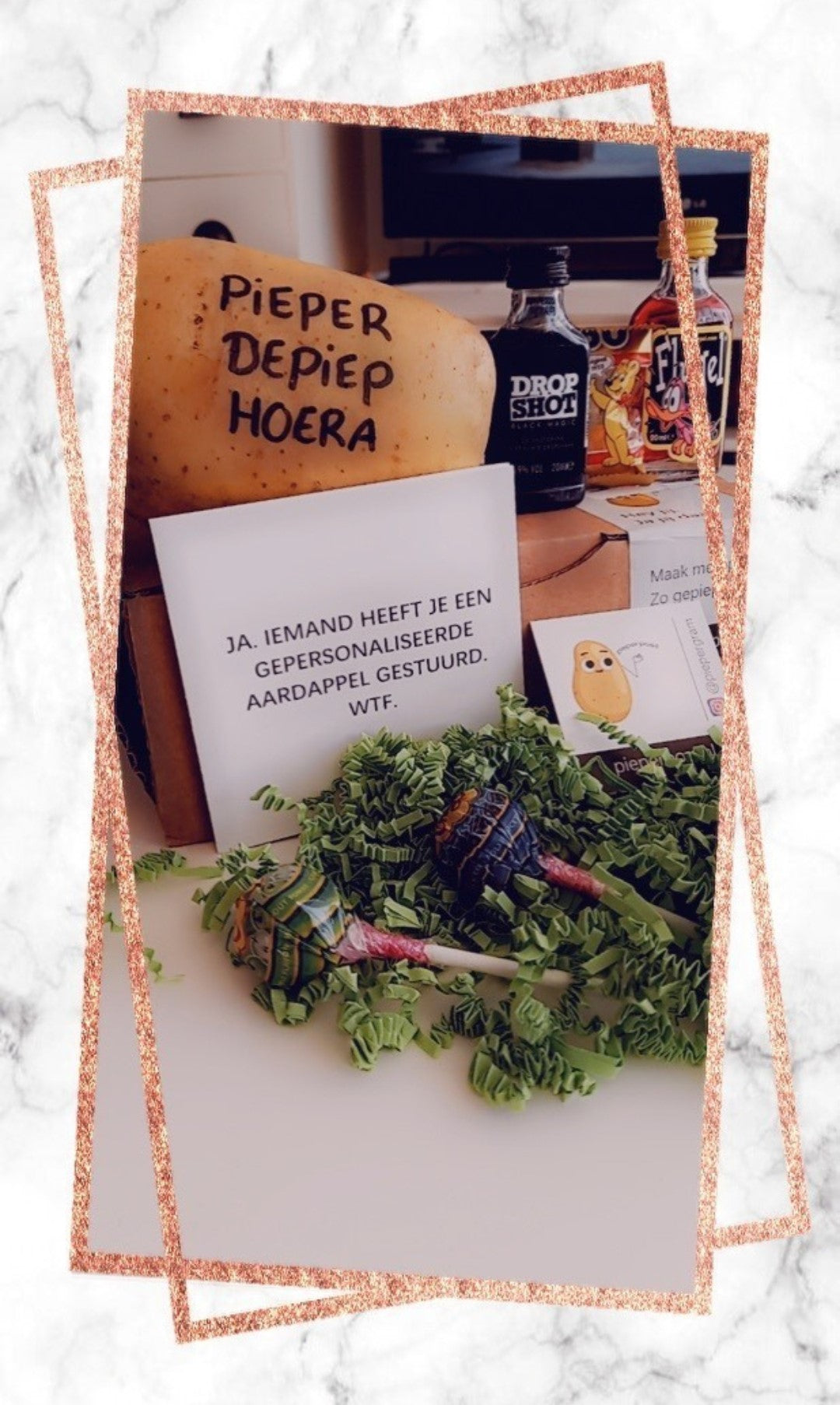 Pieperpost verjaardagscadeau grappig leuk aardappel