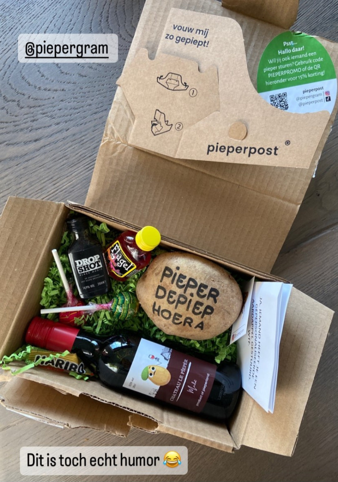 Pieperpost grappig cadeau aardappel